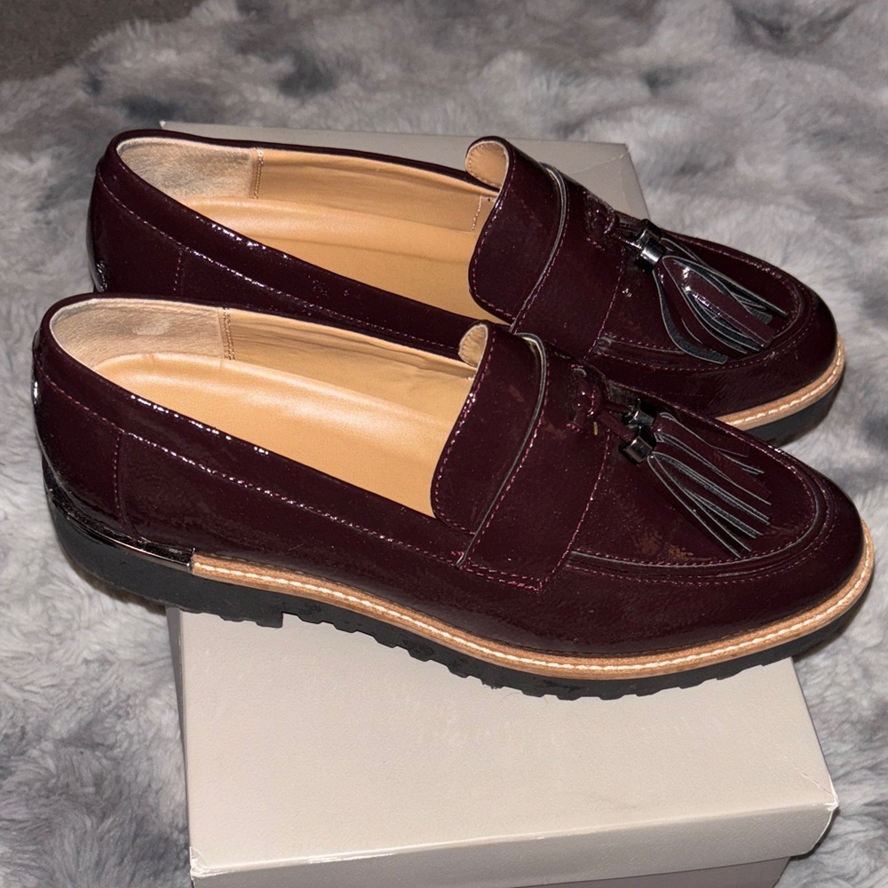 Franco Sarto Dark Red Tassel Loafers - Picture 3 of 3